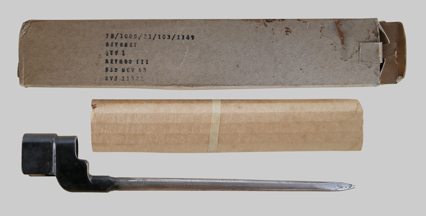 Image of No. 4 Mk. II bayonet in 1963-dated carton