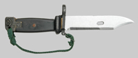 Thumbnail image of Egyptian black AKM Type II Transitional knife bayonet.