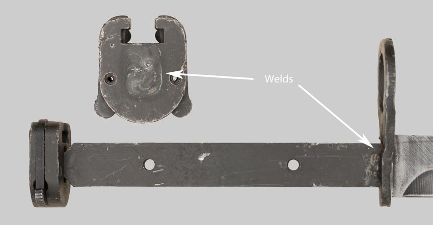 Image showing welded construction of the Colt-Carl Eickhorn M7 bayonet.