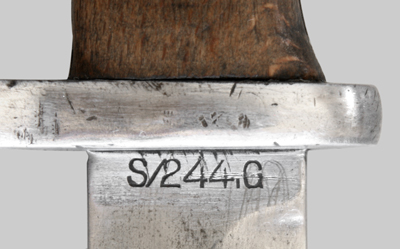 Image of German M1884/98 Third Pattern export bayonet with muzzle ring.