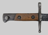 Thumbnail image of Italian M1891 knife bayonet with leather scabbard.