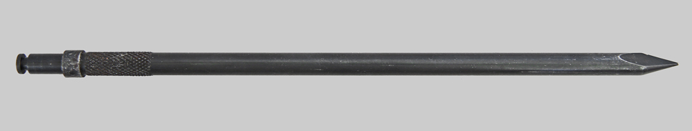 Image of Peruvian Ingram M6 Military Model submachine gun bayonet.