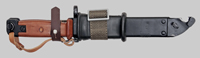 Thumbnail image of MOLLE bayonet frog used with the 6H4 bayonet