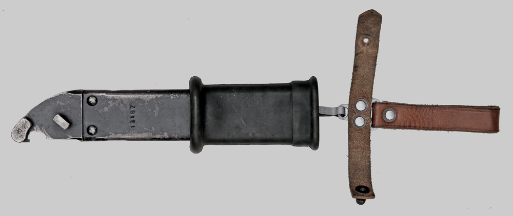 Image of Polish 6H3 (AKM Type I) bayonet with black grip.