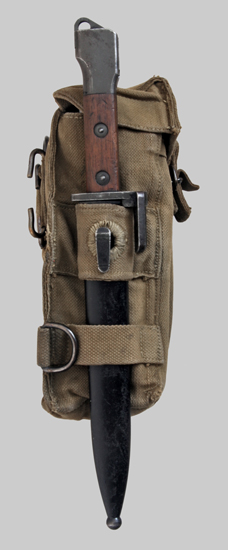 Image of Rhodesian khaki Pattern 1961/64 Web Pouch with bayonet frog.