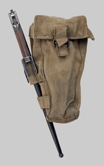 Image of Rhodesian khaki Pattern 1961/64 Web Pouch with bayonet frog.