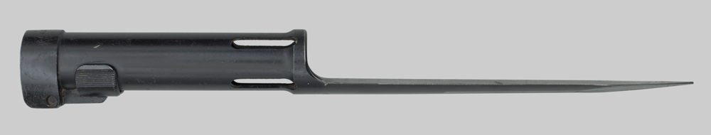 Image of South African R1 (FAL Type C) Bayonet in So. African Multipurpose Plastic Scabbard.