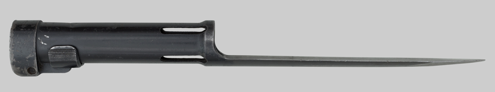 Image of South African R1 bayonet with plastic scabbard.