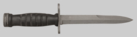 Thumbnail image of the USA M4 First Production knife bayonet with a hard rubber grip.