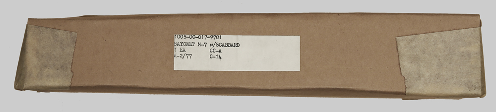 Image of Sealed Carton Containing Repackaged M7 Bayonet/M8A1 Scabbard.