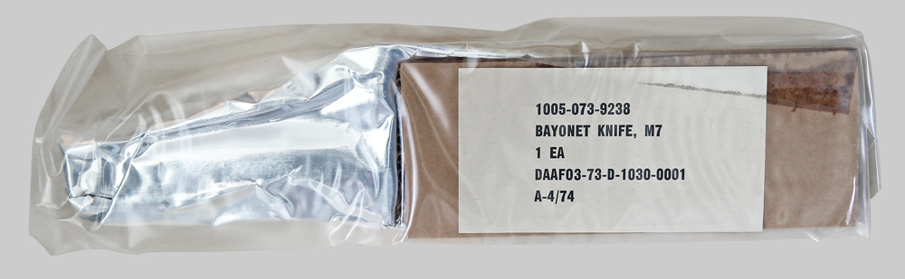 Image of Imperial Knife Co. 1st 1973 Contract M7 Bayonet in Original Packaging.