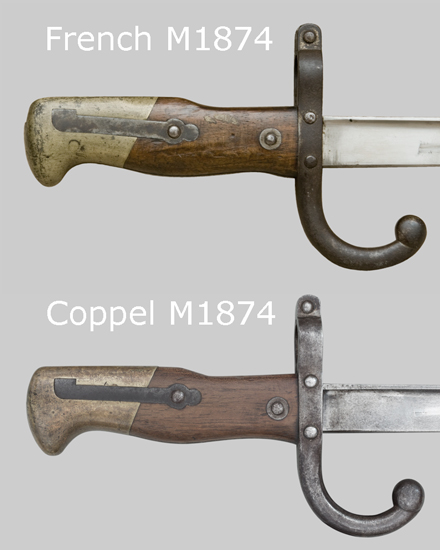 Comparison image of Frenc vs. Coppel M1874 hilts