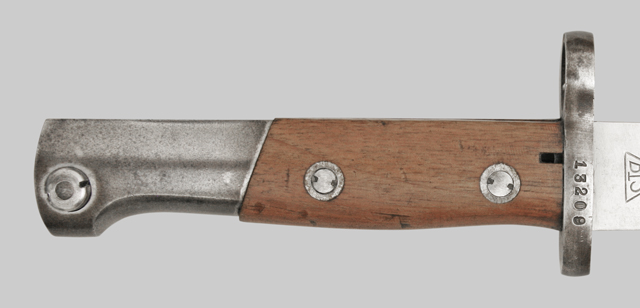 Image of Yugoslavian M1924B bayonet used with converted Steyr M1912 rifles.