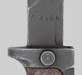 Thumbnail image of Czechoslovakia VZ-58 knife bayonet with lower crossguard extension and grips secured by single rivet.